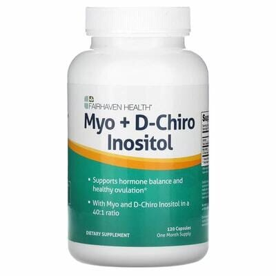 Міо-інозитол та D-хиро інозитол Fairhaven Health Myo + D-Chiro Inositol, 120 капсул