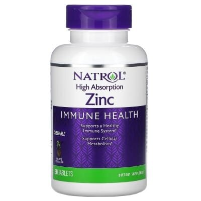 Цинк Natrol High Absorption Zinc, 60 таблеток