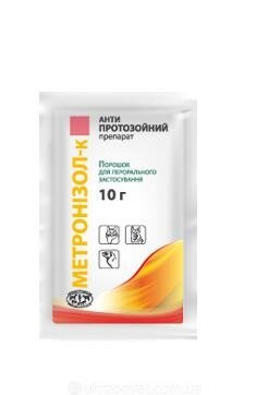 Метронізол-К 25% (ДЛЯ ТВАРИН) порошок, 10 г