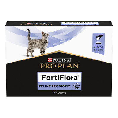 Корм додатковий Purina Pro Plan FortiFlora Feline Probiotic пробіотик для дорослих котів та кошенят порошок по 1 г, 7 пакетів