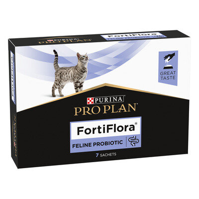 Корм додатковий Purina Pro Plan FortiFlora Feline Probiotic пробіотик для дорослих котів та кошенят порошок по 1 г, 7 пакетів