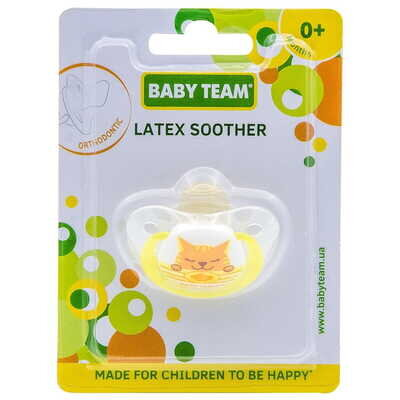 Пустушка латексна Baby Team 3200 ортодонтична від 0 місяців, 1 шт