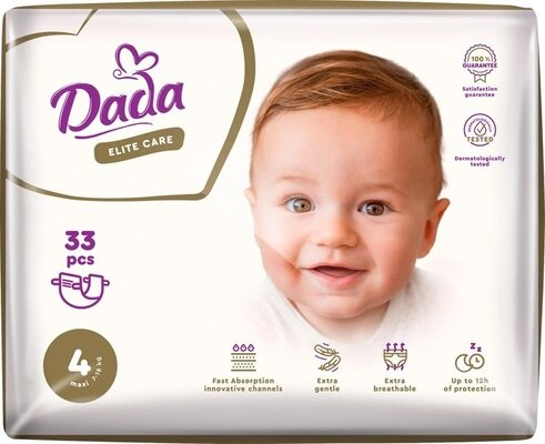 Підгузки Dada Elite Care Maxi дитячі, розмір 4, 7-18 кг, 33 шт