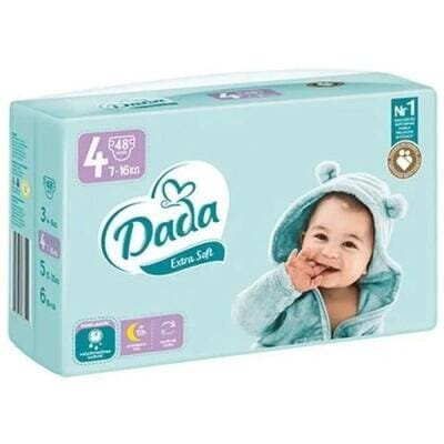 Підгузки Dada Extra Soft дитячі, розмір 4, 7-16 кг, 48 шт