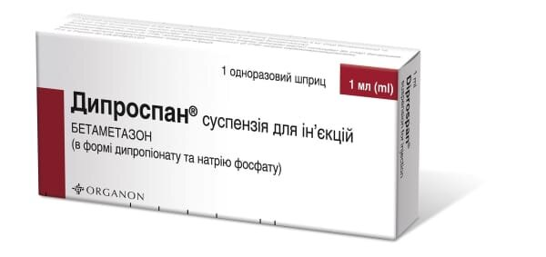 Дипроспан суспензія д/ін. по 1 мл №1 у поперед. запов. шпр. з голк.