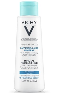 Міцелярне молочко Vichy Purete Thermal, для сухої шкіри обличчя і очей, 200 мл