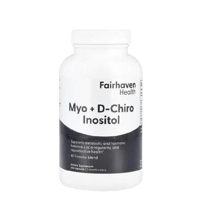 Міо-інозитол та D-хиро інозитол Fairhaven Health Myo + D-Chiro Inositol, 240 капсул