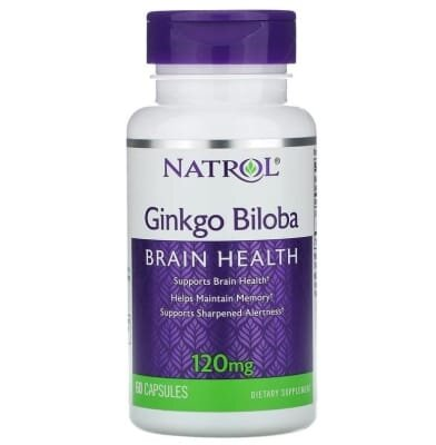 Натуральна добавка Natrol Ginkgo Biloba 120 мг, 60 капсул