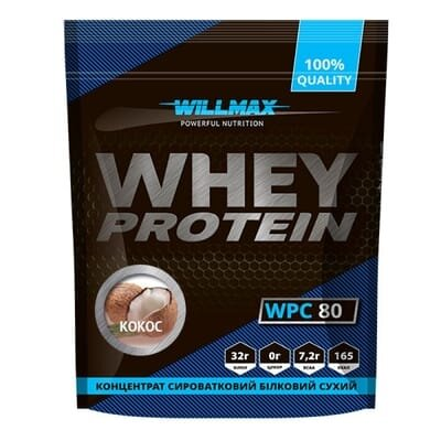 Протеїн Willmax Whey Protein 80%, кокос, 920 г