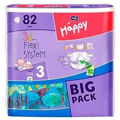 Підгузки Bella Baby Happy Midi, розмір 3, 5-9 кг, 82 шт