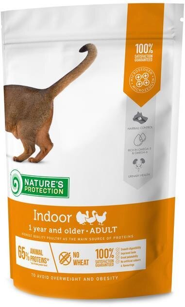 Корм сухий для дорослих котів, мешкаючих у будинку Nature's Protection Indoor, 400 г