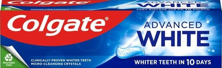 Зубна паста Colgate Advanced White Комплексне відбілювання, 75 мл