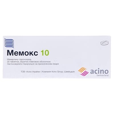 Мемокс 10 таблетки, в/плів. обол. по 10 мг №30 (10х3)