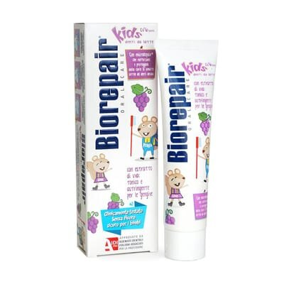 Зубна паста Biorepair Kids Milk Teeth Веселе мишеня, зі смаком винограду, 50 мл