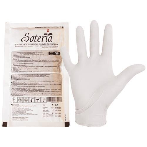 Рукавички хірургічні Soteria латексні з пудрою, розмір 8,5 стерильні, пара