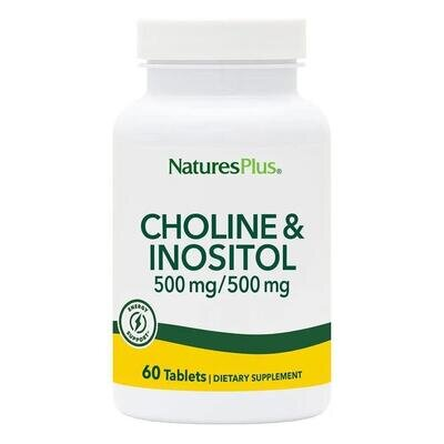 Холін та Інозитол Nature's Plus Choline & Inositol 500/500 мг, 60 таблеток