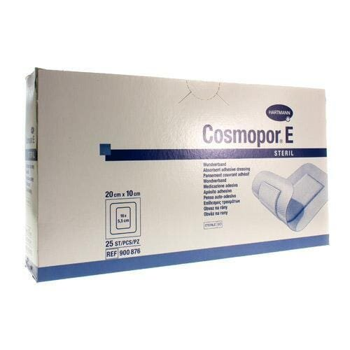 Пов'язка пластирна Cosmopor E steril для закриття ран 20 см х 10 см стерильна, 25 штук