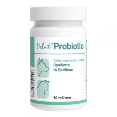 Долвіт Пробіотік Dolfos Dolvit Probiotic для собак і кішок проти дисбактеріозу, 60 таблеток