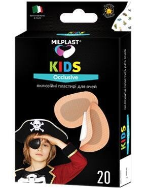 Набір пластирів оклюзійних Milplast KIDS Occlusive для очей, стерильні, дитячі, 20 штук, розмір S