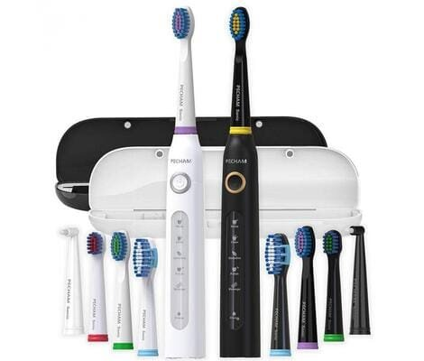 Набір електричних зубних щіток Pecham Black and White Travel SET PC-084, 2 шт