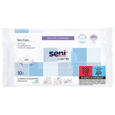Серветки вологі Seni Care для догляду за шкірою, 10 штук