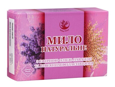 Мило натуральне Arbor Vitae з ефірною олією лаванди та вівсяними пластівцями, 75 г