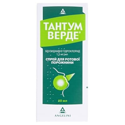 Тантум верде спрей д/рот. порож. 1.5 мг/мл по 30 мл у флак.