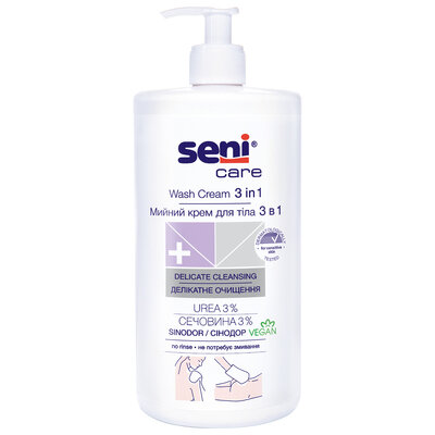 Крем миючий Seni Care 3 в 1 для тіла, 1000 мл