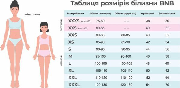 Трусики менструальні підліткові BNB Teens Сліпи бежеві зі стандартною ластовицею, розмір XS