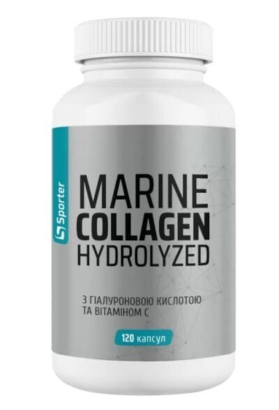 Колаген морський + Гіалуронова кислота Sporter Marine Collagen + Hyaluronic Acid, 120 капсул