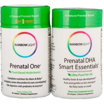 Витамины + Рыбий жир для беременных Rainbow Light Prenatal One plus Prenatal DHA Smart Essentials 30 капсул + 30 таблеток