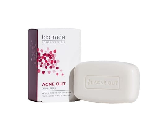 Мило-догляд Biotrade Acne Out для глибокого очищення шкіри з вугровим висипом, 100 г