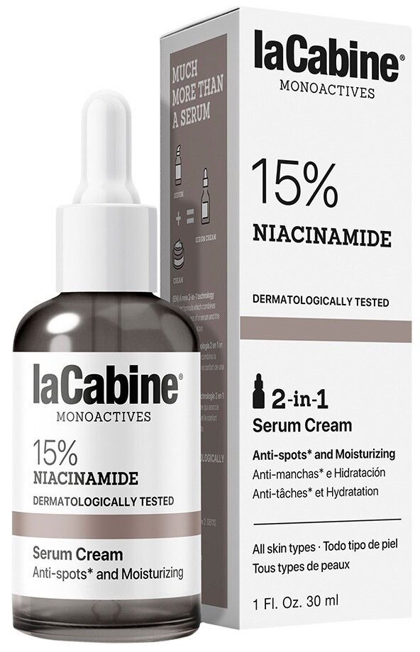 Крем-сироватка для обличчя La Cabine 15% Niacinamide 2 in 1 з ніацинамідом 15% проти пігментних плям та недосконалостей шкіри, 30 мл