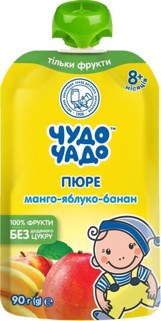 Пюре фруктове Чудо-Чадо Манго-яблуко-банан без цукру, 90 г