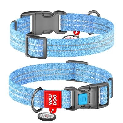 Нашийник для собак Collar WAUDOG Re-cotton QR паспортом, з відновленої бавовни, пластикова пряжка, ширина 25 мм, довжина 31-49 см