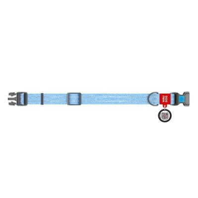 Нашийник для собак Collar WAUDOG Re-cotton QR паспортом, з відновленої бавовни, пластикова пряжка, ширина 25 мм, довжина 31-49 см