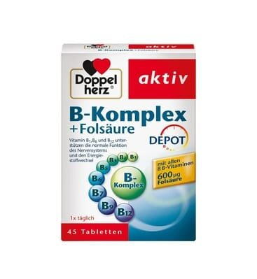 Доппельгерц актив В-комплекс + фолієва кислота таблетки №45 (15х3)