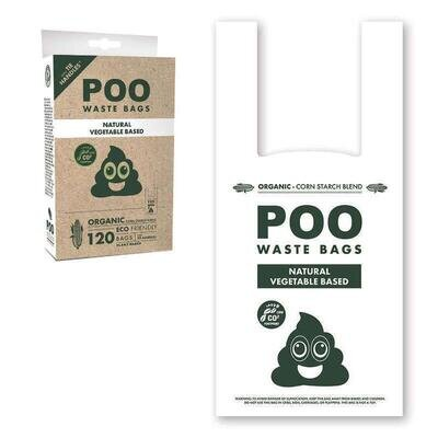Пакети M-Pets POO Dog Waste Bags with Handles біорозкладні з ручками для прибирання за собаками без запаху, 120 штук