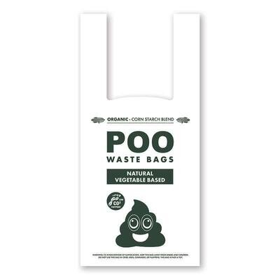 Пакети M-Pets POO Dog Waste Bags with Handles біорозкладні з ручками для прибирання за собаками без запаху, 120 штук
