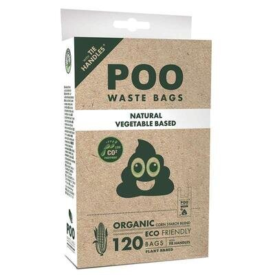 Пакети M-Pets POO Dog Waste Bags with Handles біорозкладні з ручками для прибирання за собаками без запаху, 120 штук