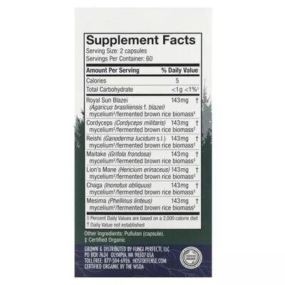 Грибний комплекс Fungi Perfecti Stamets 7 Daily Immune Support, 120 вегетаріанських капсул