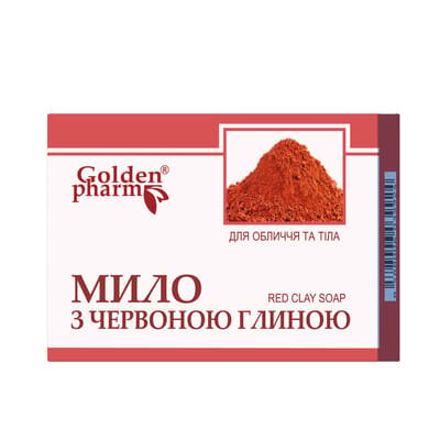 Мило Golden Pharm з червоною глиною для обличчя і тіла, 70 г