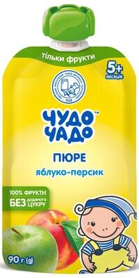 Пюре фруктове Чудо-Чадо Яблуко-персик без цукру, 90 г