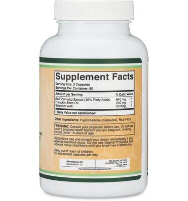 Підтримка простати Double Wood Prostate Support Supplement, 120 капсул