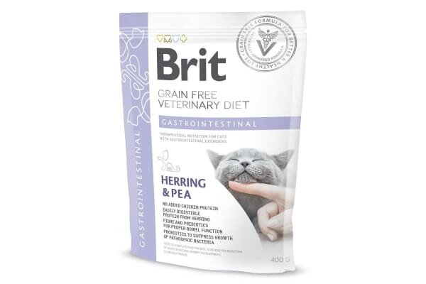 Корм сухий Brit VetDiets Gastrointestinal для дорослих кішок з оселедцем и лососем, 400 г