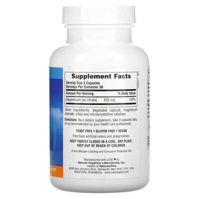 Магній Nature's Plus KalmAssure Magnesium 400 мг, 90 капсул