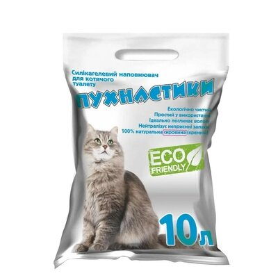 Наповнювач для котячого туалету Пухнастики силікагелевий поглинаючий, 10 л