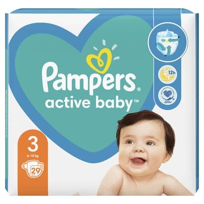 Підгузки дитячі Pampers Active Baby розмір 3, 6-10 кг, 29 шт