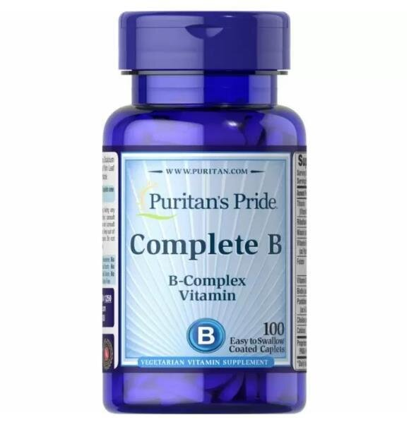 Комплекс вітамінів групи В Puritan's Pride Complete B, 100 каплет