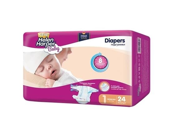 Підгузки Helen Harper Baby розмір 1 Newborn, 2-5 кг, 24 шт